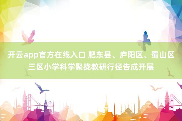 开云app官方在线入口 肥东县、庐阳区、蜀山区三区小学科学聚拢教研行径告成开展