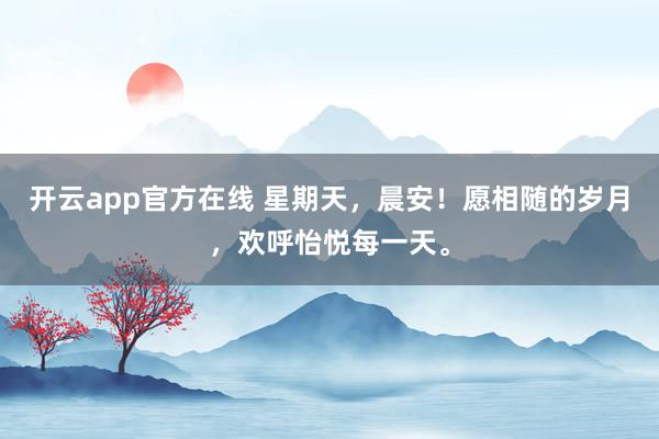 开云app官方在线 星期天，晨安！愿相随的岁月，欢呼怡悦每一天。
