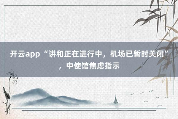 开云app “讲和正在进行中，机场已暂时关闭”，中使馆焦虑指示