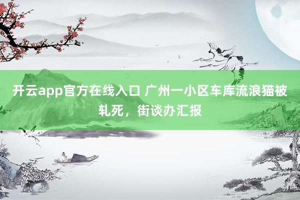 开云app官方在线入口 广州一小区车库流浪猫被轧死，街谈办汇报