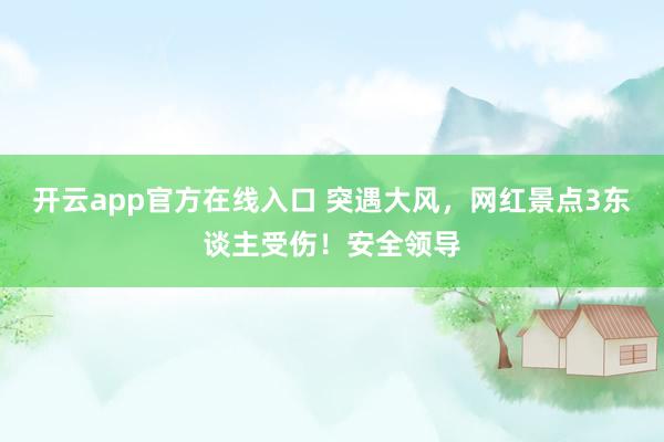 开云app官方在线入口 突遇大风，网红景点3东谈主受伤！安全领导