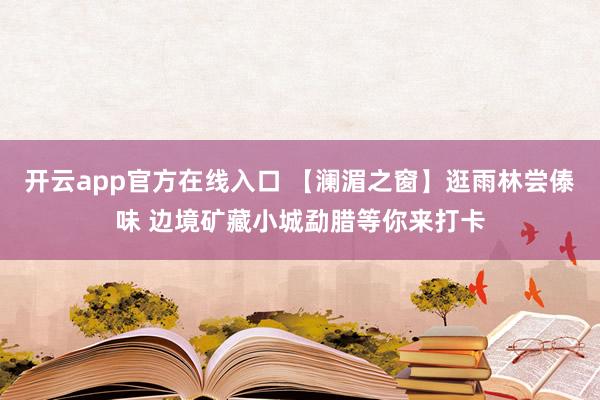 开云app官方在线入口 【澜湄之窗】逛雨林尝傣味 边境矿藏小城勐腊等你来打卡