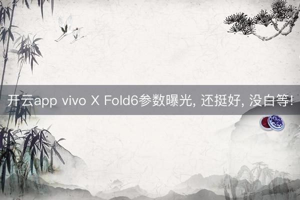 开云app vivo X Fold6参数曝光， 还挺好， 没白等!